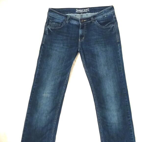 Status Quo Jeans Mens 36W x 43L SLIM FIT Dark Blue Washed Denim Legend for 98 - Picture 10 of 14